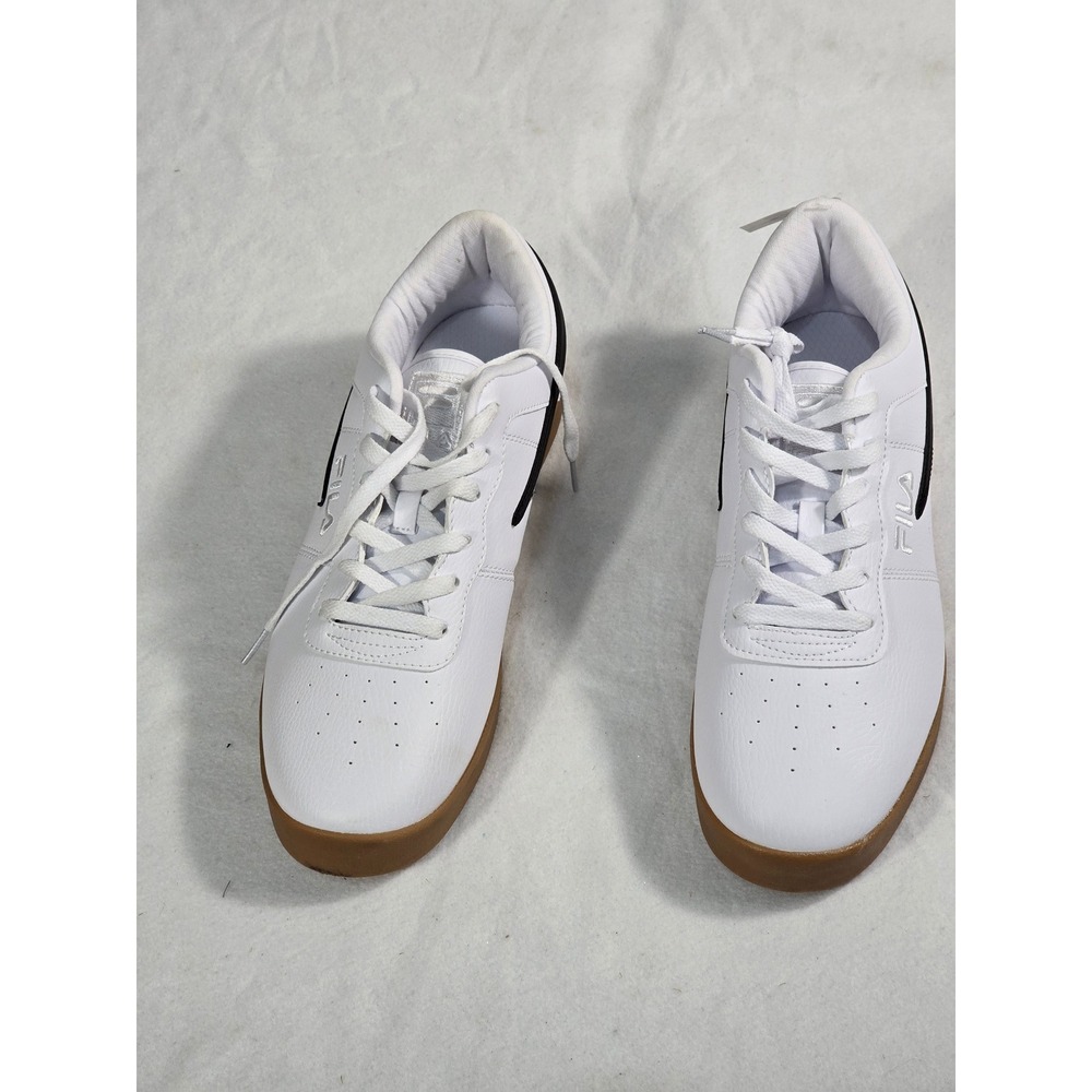 Fila Mens White Black Gum Sole Low Top Sneakers Size 9 Lace Up Casual Shoes